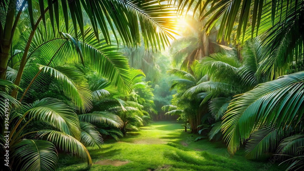 Fototapeta premium palm tree in the jungle