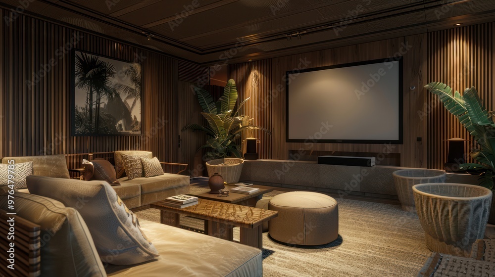 Modern Living Room with Tropical Decor Modern Living Room with Tropical Decor