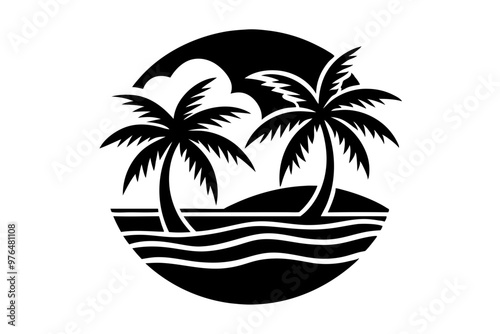 Wallpaper Mural tropical island with tree Torontodigital.ca