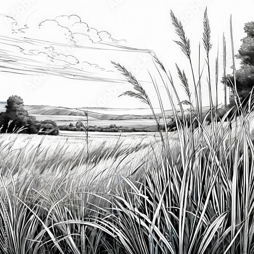 the AI Image Generator, dry frosted grassland