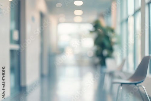 Abstract blur hospital clinic medical interior background stock photo Office, Backgrounds, Medical Clinic, Defocused, Hospital, ai