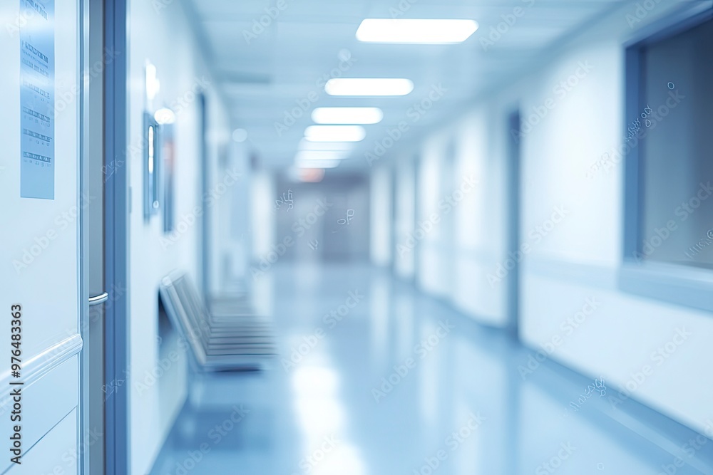 Fototapeta premium Abstract blur hospital clinic medical interior background stock photo Office, Backgrounds, Medical Clinic, Defocused, Hospital , ai