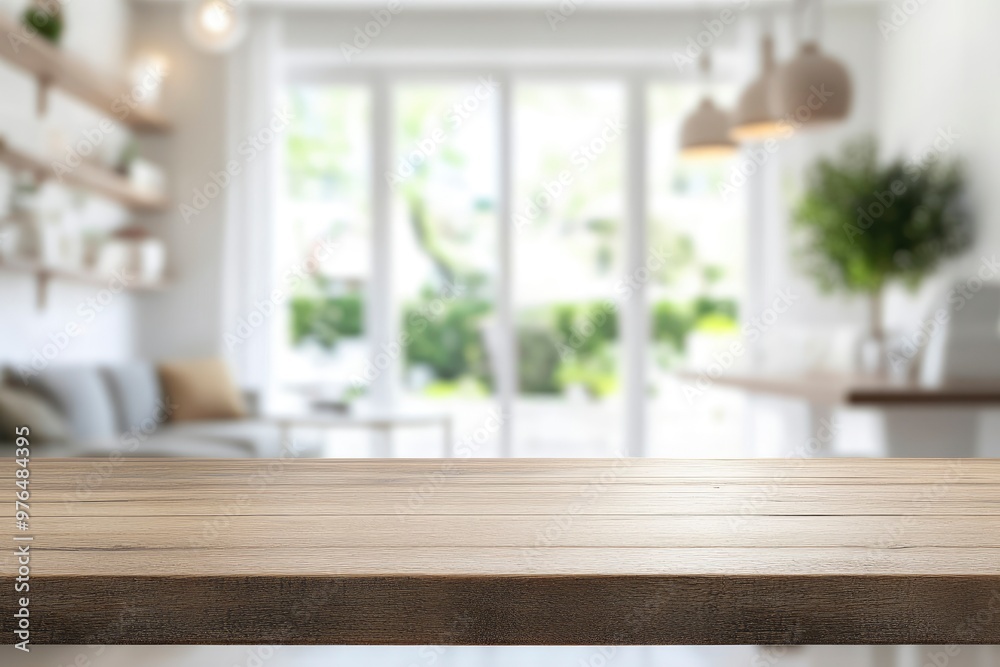 kitchen table background, wood counter top on blur of white clean abstract home interior with bokeh. used for display or montage your wooden for dining background. tabl banner, podium , ai kitchen table background, wood counter top on blur of white clean abstract home interior with bokeh. used for display or montage your wooden for dining background. tabl banner, podium , ai