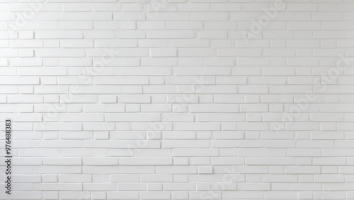 minimalist style and type layout featuring a plain white brick wall. The bricks are arranged in a horizontal pattern, creating a clean and uniform appearance