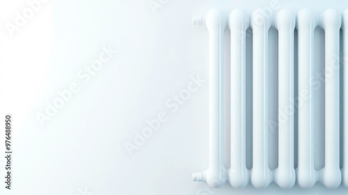 Wallpaper Mural A minimalist design featuring a modern white radiator on a smooth wall. The clean lines and sleek curves create a subtle contrast, with soft lighting enhancing the contemporary simplicity. Torontodigital.ca