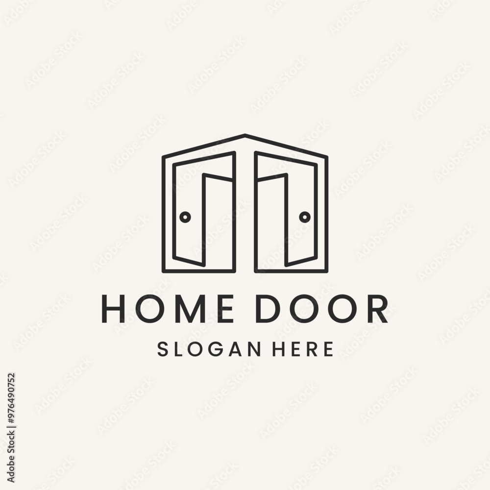 Home door logo template vector illustration design Home door logo template vector illustration design