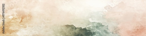 A detailed background banner showcasing a soft watercolor wash in muted tones, providing an artistic and elegant appearance