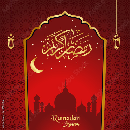 Ramadan Kareem Background. Ramadan kareem arabic calligraphy, Ramadan mubarak Greeting card, invitation, Background Vector Illustration