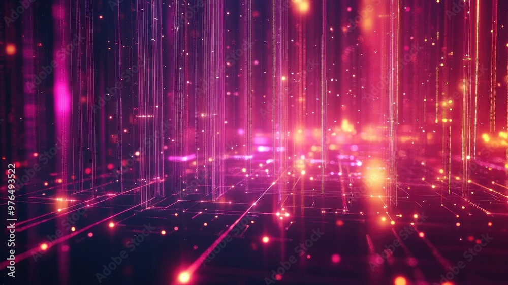 Abstract digital background with glowing lines and dots network connections,Sci-fi looping animation of futuristic background with lines and dots,generative ai Abstract digital background with glowing lines and dots network connections,Sci-fi looping animation of futuristic background with lines and dots,generative ai