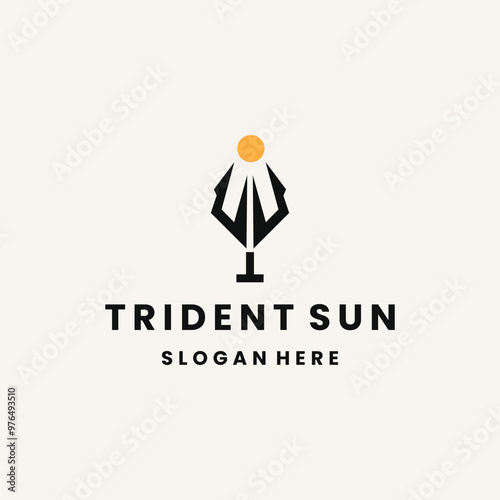 Free Download Trident sun logo template vector illustration design - GFXLoad