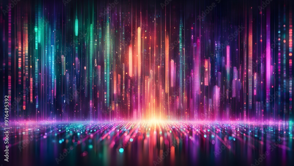 Abstract background with glowing lines and particles, creating a futuristic and vibrant aesthetic. Abstract background with glowing lines and particles, creating a futuristic and vibrant aesthetic.