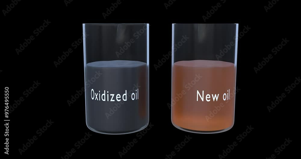 New oil compared to oxidized oil; Machinery lubrication system; Oil lubricant oxidation comparison video