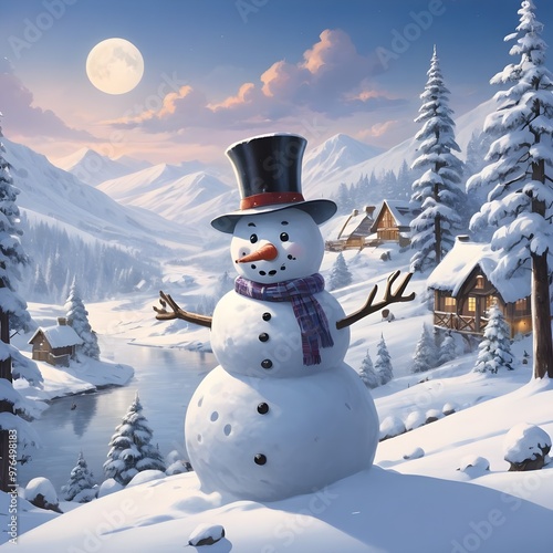 snowman in the snow