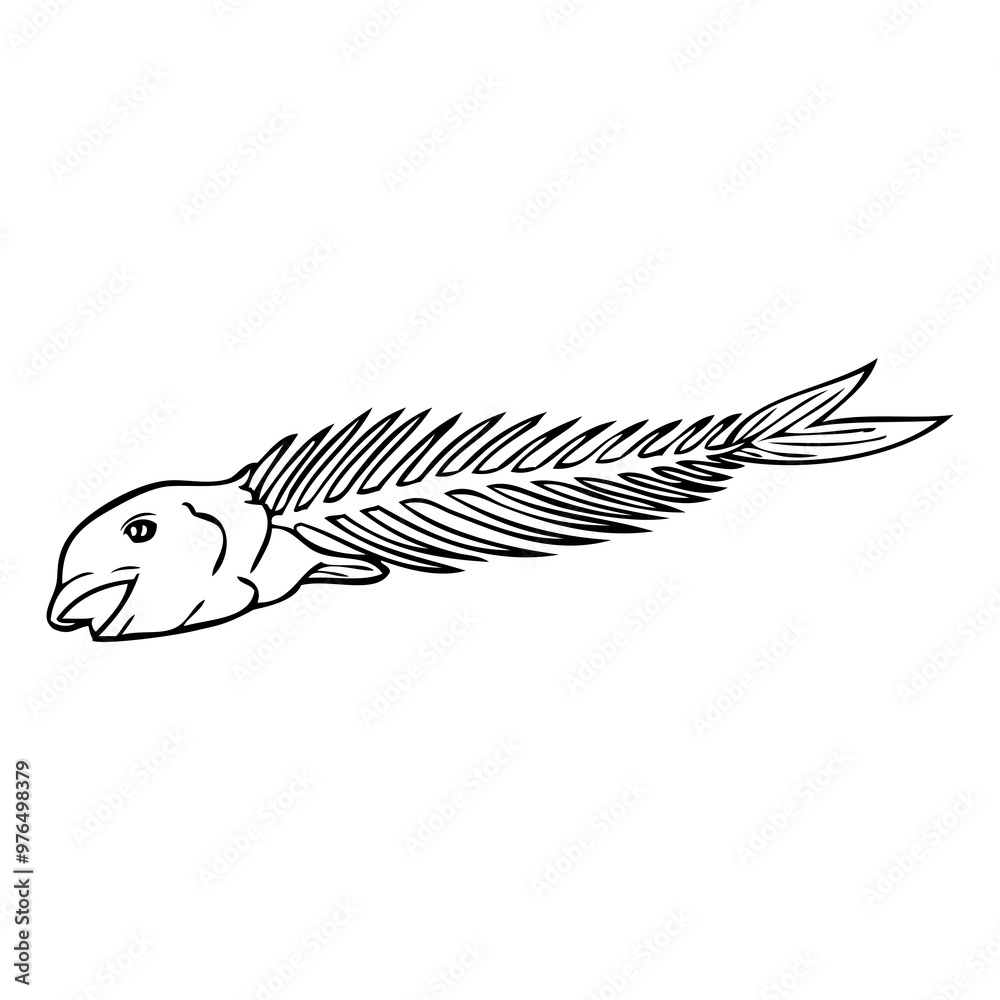 Fototapeta premium fishbone line vector illustration
