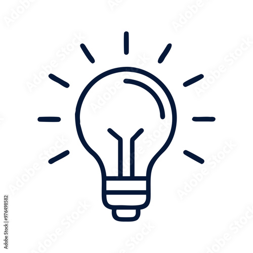 Bulb Line icon on white background