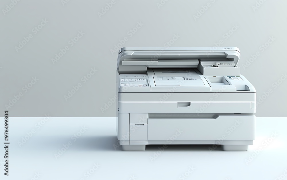 Copier isolated on white background. 3D rendering. Copier isolated on white background. 3D rendering.