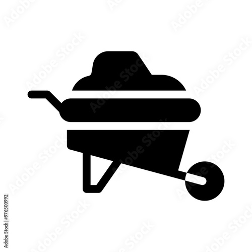 wheelbarrow glyph icon