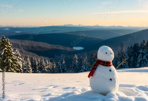 snowman on the snow