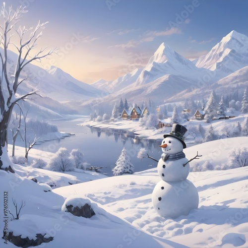 snowman in the mountains