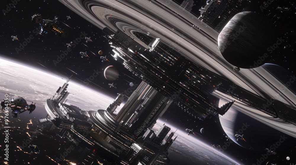 Obraz premium Futuristic Space Station