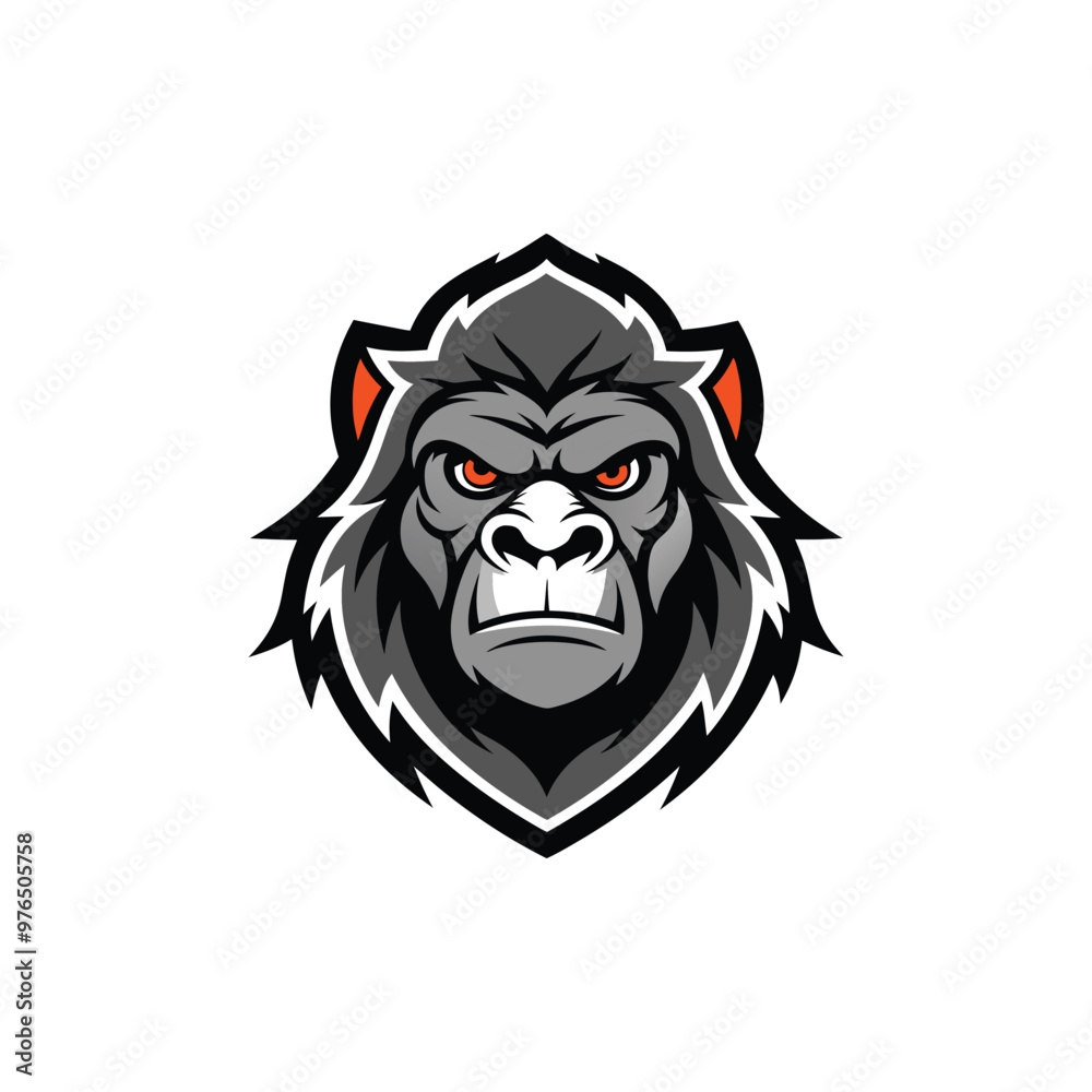 Obraz premium Gorilla head mascot logo design vector template for sport team.
