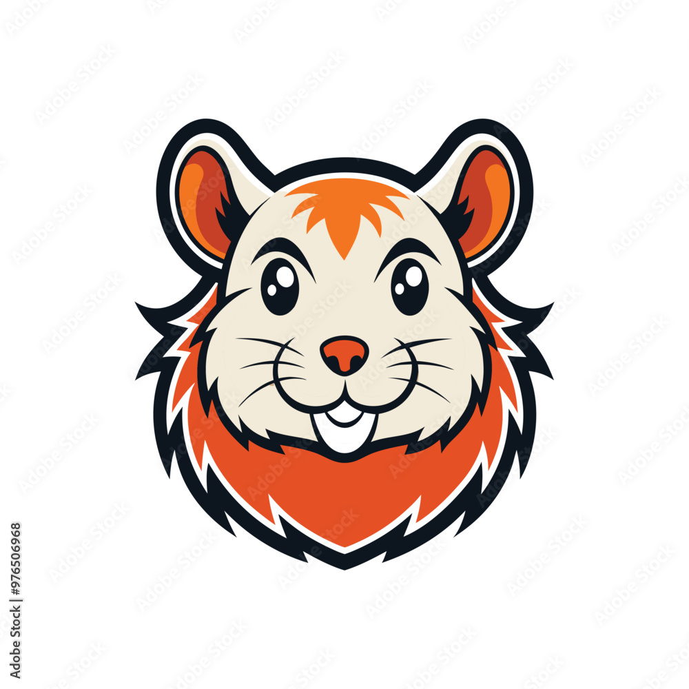 Cute Hamster Face Mascot Logo Design Vector Illustration Cute Hamster Face Mascot Logo Design Vector Illustration