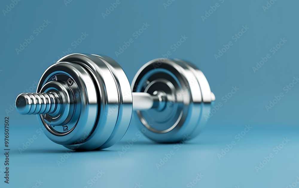 Dumbbells isolated on blue background. Dumbbells isolated on blue background.