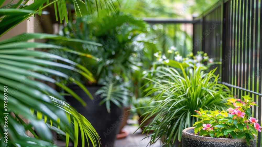 Lush Greenery in a Backyard Lush Greenery in a Backyard