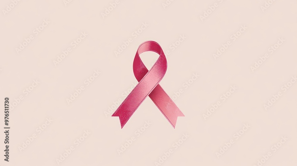 Pink Awareness Ribbon Symbol on Light Background Pink Awareness Ribbon Symbol on Light Background