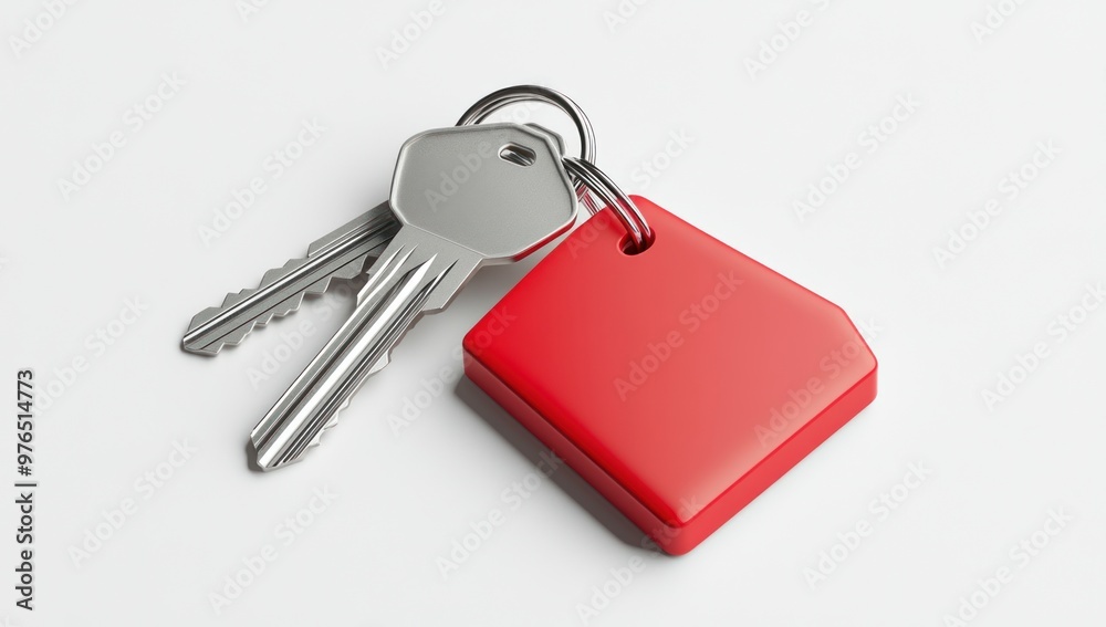 Red Keyring with Silver Keys Red Keyring with Silver Keys