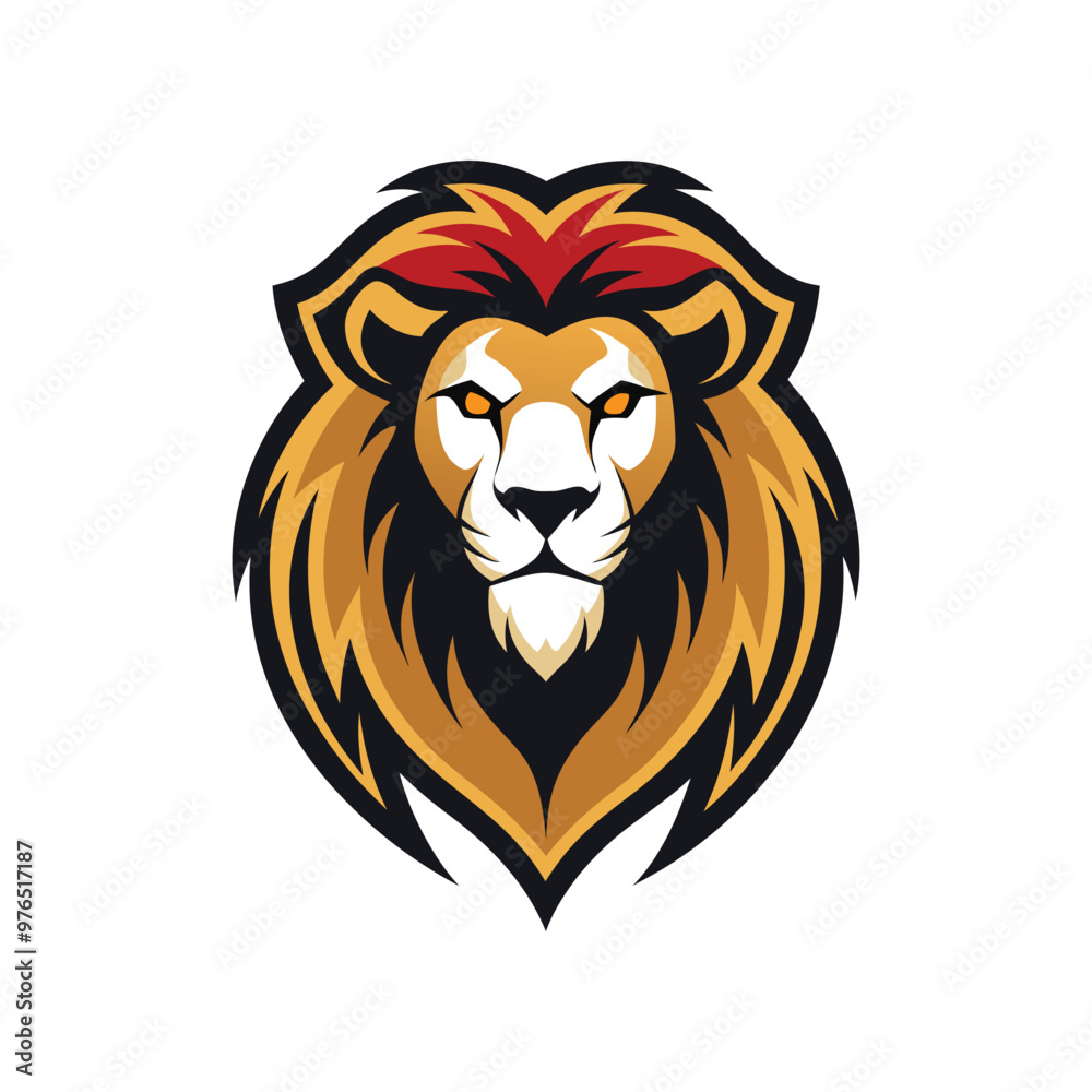 Fototapeta premium Lion head mascot logo design vector. Lion head vector illustration.