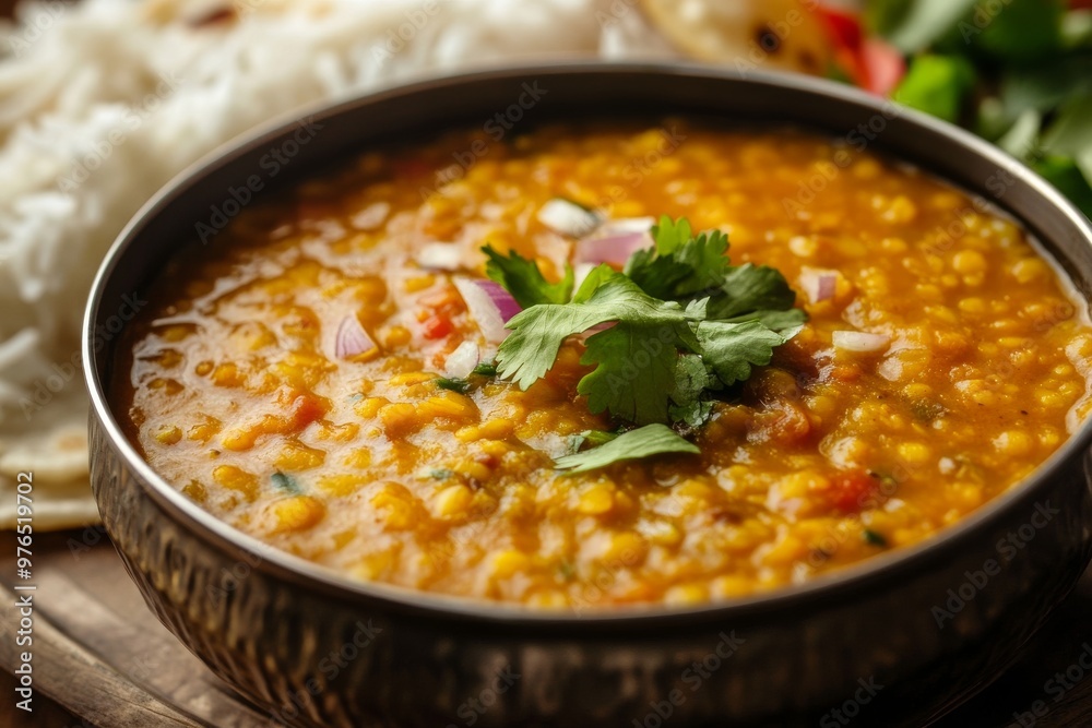 Daal, A staple dish made from lentils cooked with spices, onions, and tomatoes, often served with rice or roti.