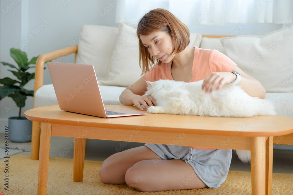 © anuchit2012 - girl and Persian cat