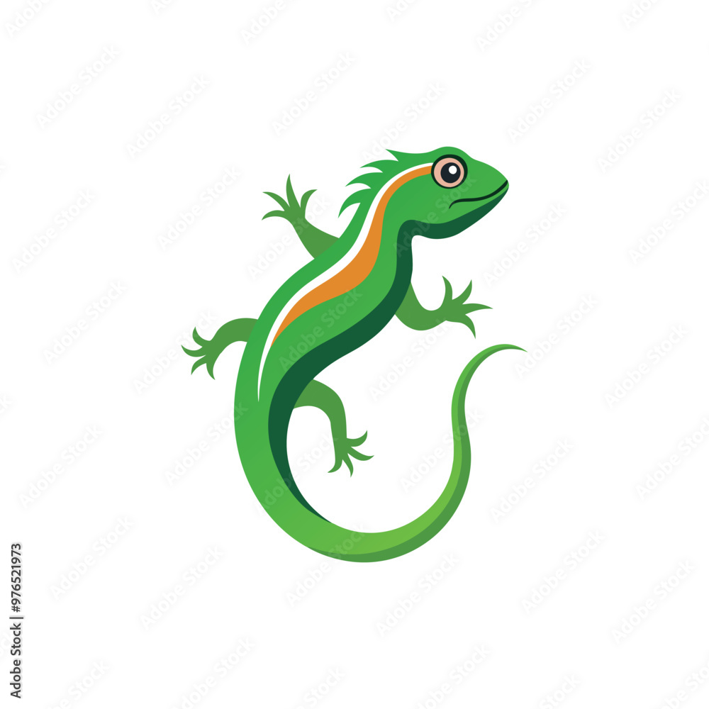 Naklejka premium Lizard vector logo design. Green lizard icon isolated on white background.