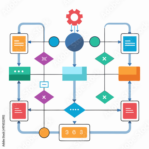 digital transformation vectors, cloud computing concept