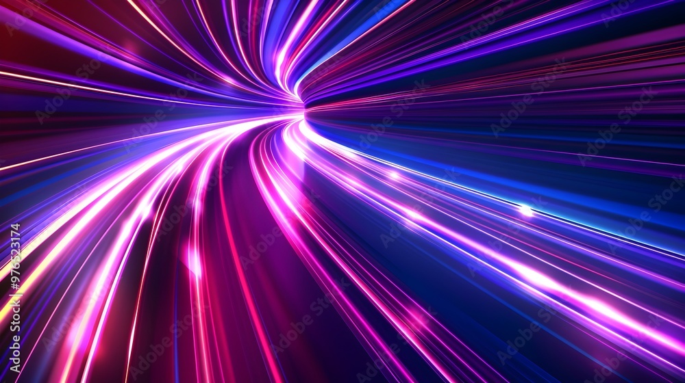 Vibrant Energy Light Lines Flow Conveying High-Tech Business Concept Vibrant Energy Light Lines Flow Conveying High-Tech Business Concept