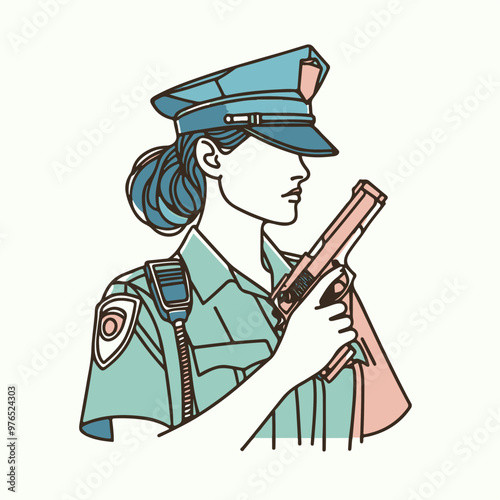 Illustration of a policewoman