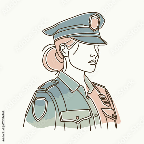 Illustration of a policewoman