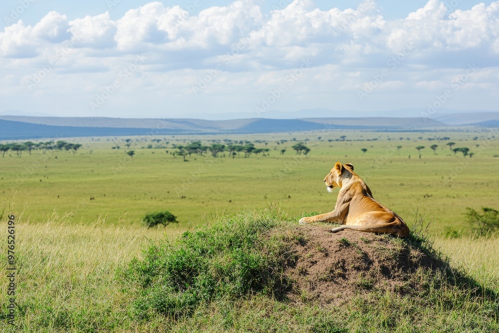 Fototapeta premium Lion overlooking its territory
