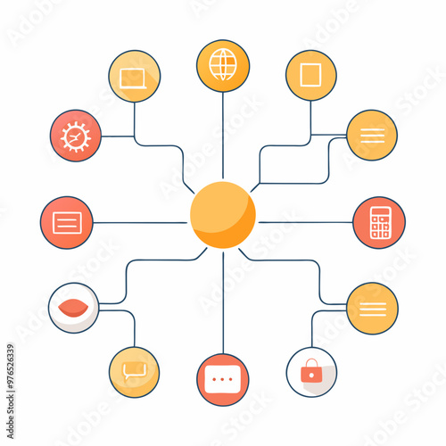 digital transformation vectors, cloud computing concept