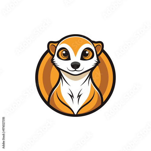 Mascot design template with Meerkat head. Vector illustration.