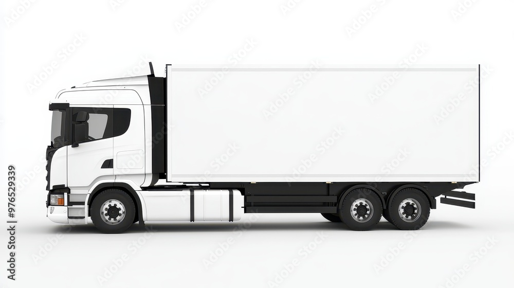 White Delivery Truck Isolated on White Background White Delivery Truck Isolated on White Background