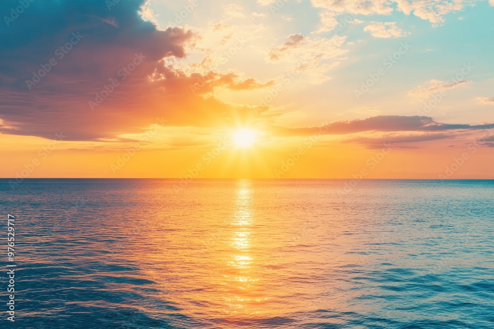 Horizon Sea Sky Background, Sunset sky clouds over sea in the evening with Orange, Yellow sunlight Golden hour in Summer landscape, Dusk sky seascape backgrounds , ai Horizon Sea Sky Background, Sunset sky clouds over sea in the evening with Orange, Yellow sunlight Golden hour in Summer landscape, Dusk sky seascape backgrounds , ai
