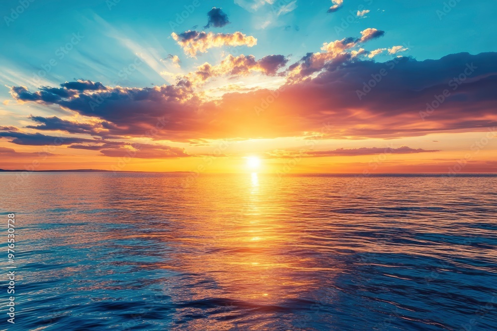 Horizon Sea Sky Background, Sunset sky clouds over sea in the evening with Orange, Yellow sunlight Golden hour in Summer landscape, Dusk sky seascape backgrounds , ai Horizon Sea Sky Background, Sunset sky clouds over sea in the evening with Orange, Yellow sunlight Golden hour in Summer landscape, Dusk sky seascape backgrounds , ai