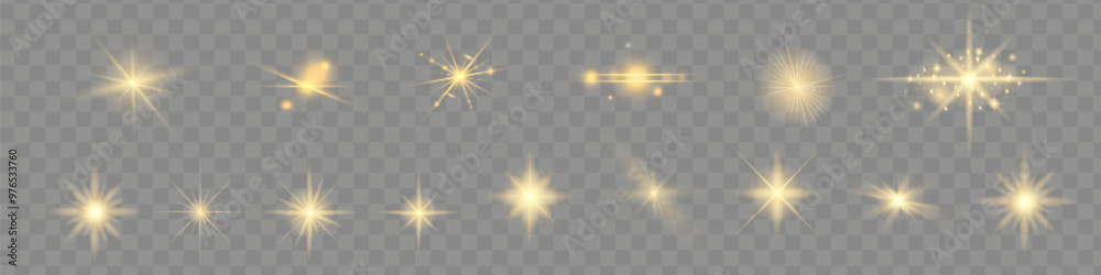 Glow isolated white transparent light effect set, lens flare, explosion, glitter, line, sun flash, spark and stars. Abstract special effect element design Glow isolated white transparent light effect set, lens flare, explosion, glitter, line, sun flash, spark and stars. Abstract special effect element design