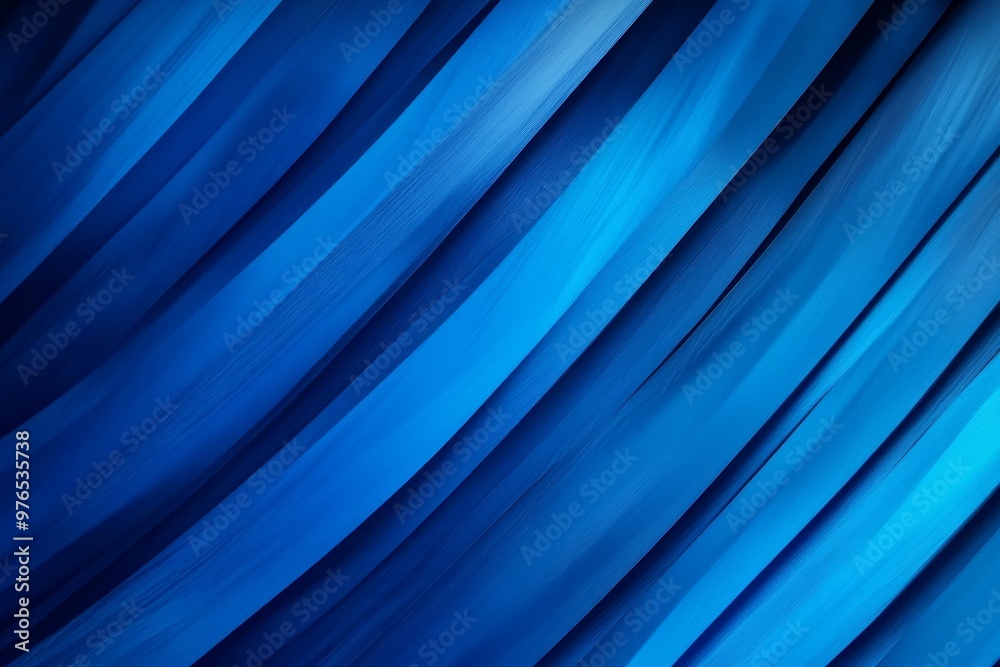 Obraz premium Abstract blue gradient background with diagonal stripes, representing depth, movement, technology, and modern design.