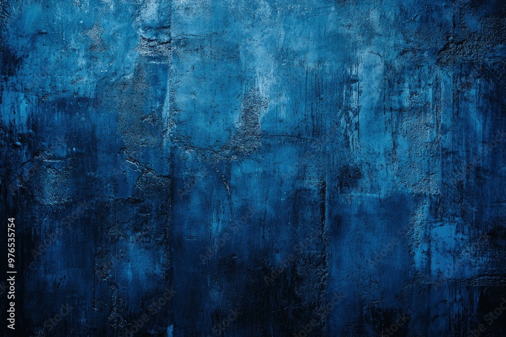 Obraz premium Old wall pattern texture cement blue dark abstract blue color design are light with black gradient background , ai