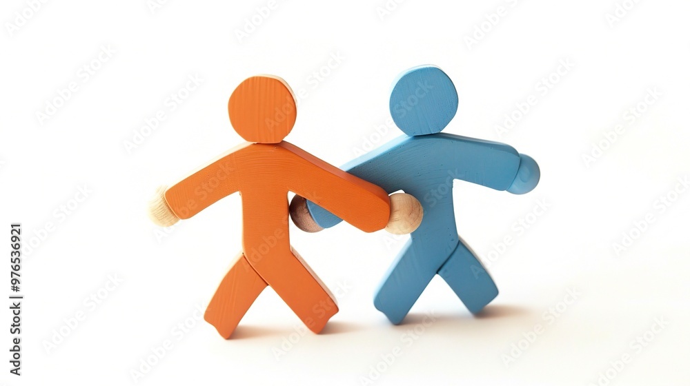 A scene of win - win cooperation where two parties are working together harmoniously. Each side brings their own strengths and resources. A scene of win - win cooperation where two parties are working together harmoniously. Each side brings their own strengths and resources.