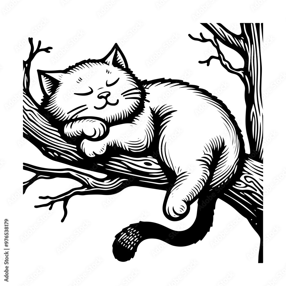 Lazy Cat Activity Illustration Coloring Book Lazy Cat Activity Illustration Coloring Book