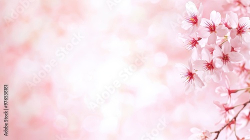 Pink Cherry Blossoms Spring Floral Background